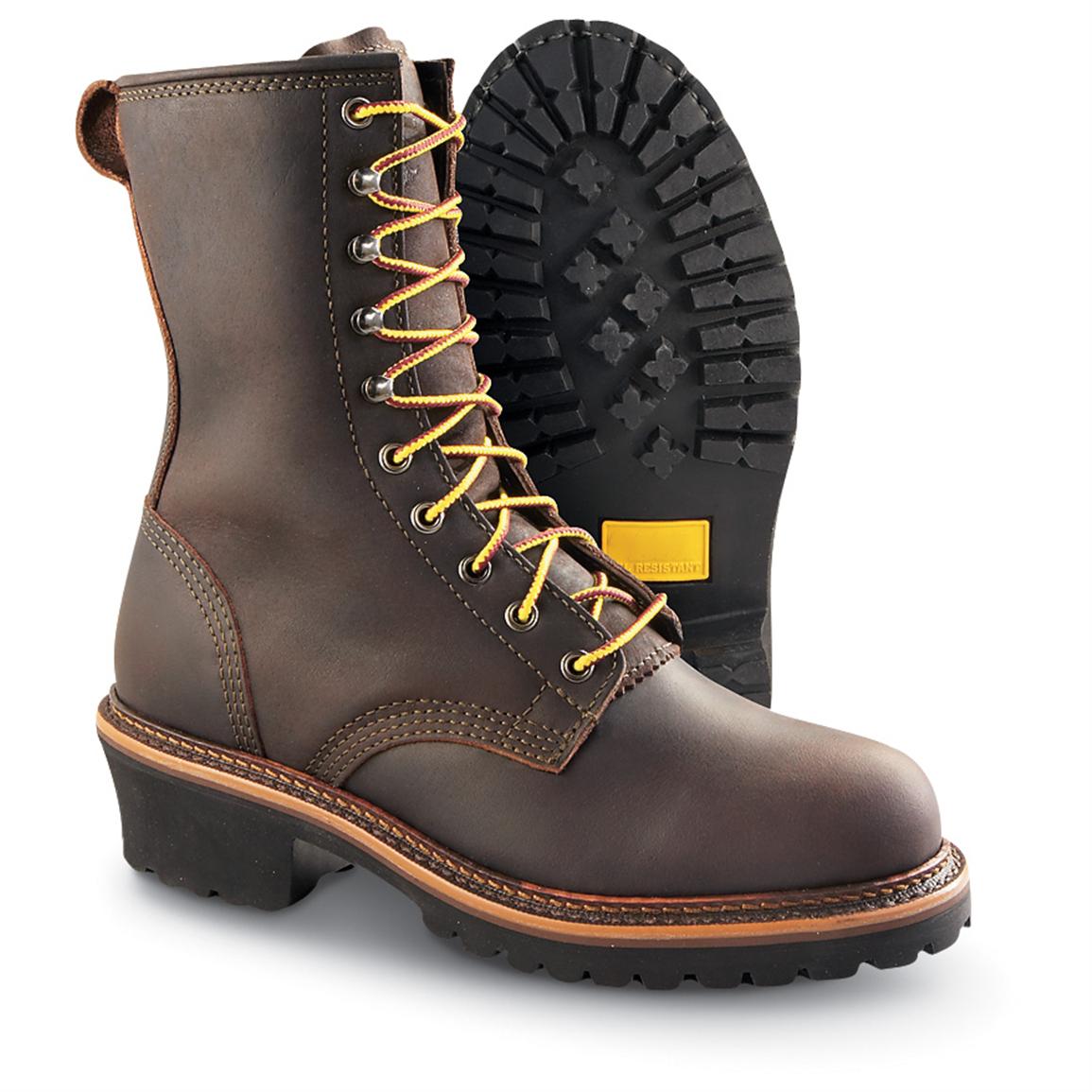 golden retriever logger boots