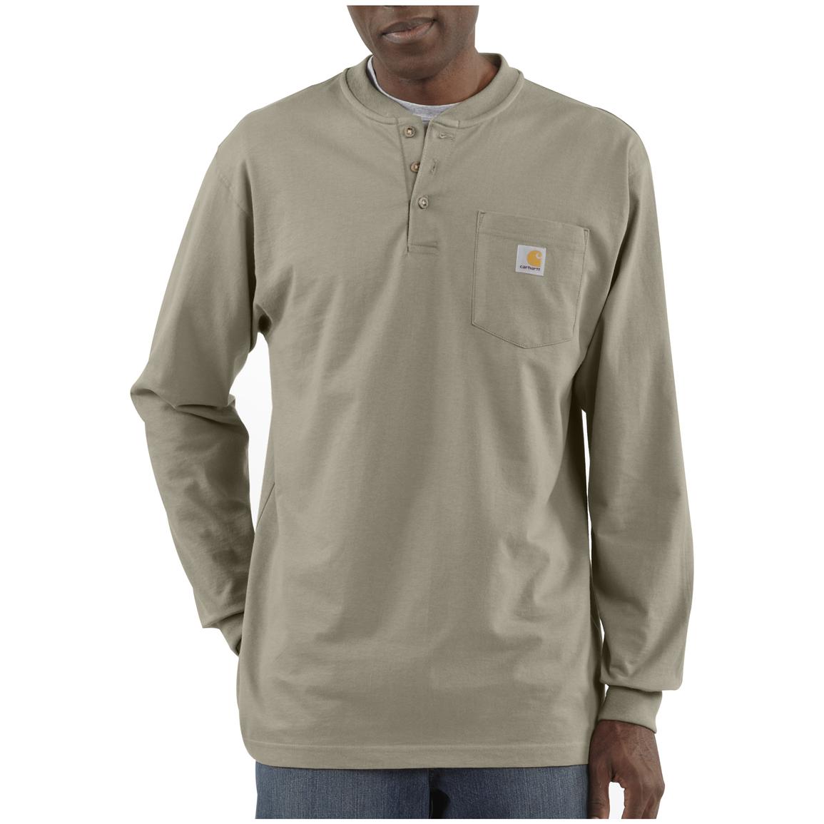 Carhartt Men's Workwear Long-Sleeve Henley Shirt - 133225, Shirts at ...