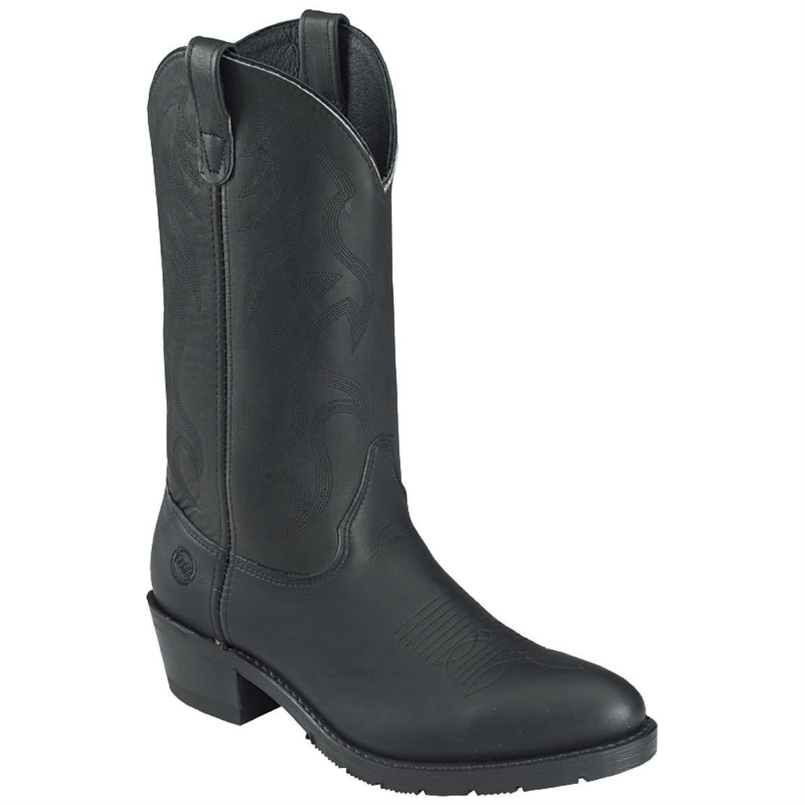 Men's 12" Double - H® AG7® Work Western Boots, Black - 133586, Cowboy