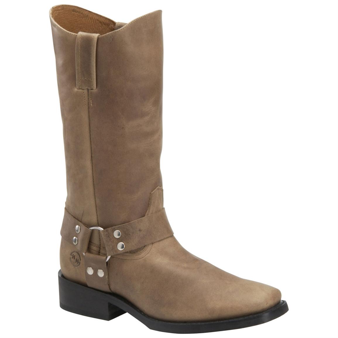 biker square toe boots