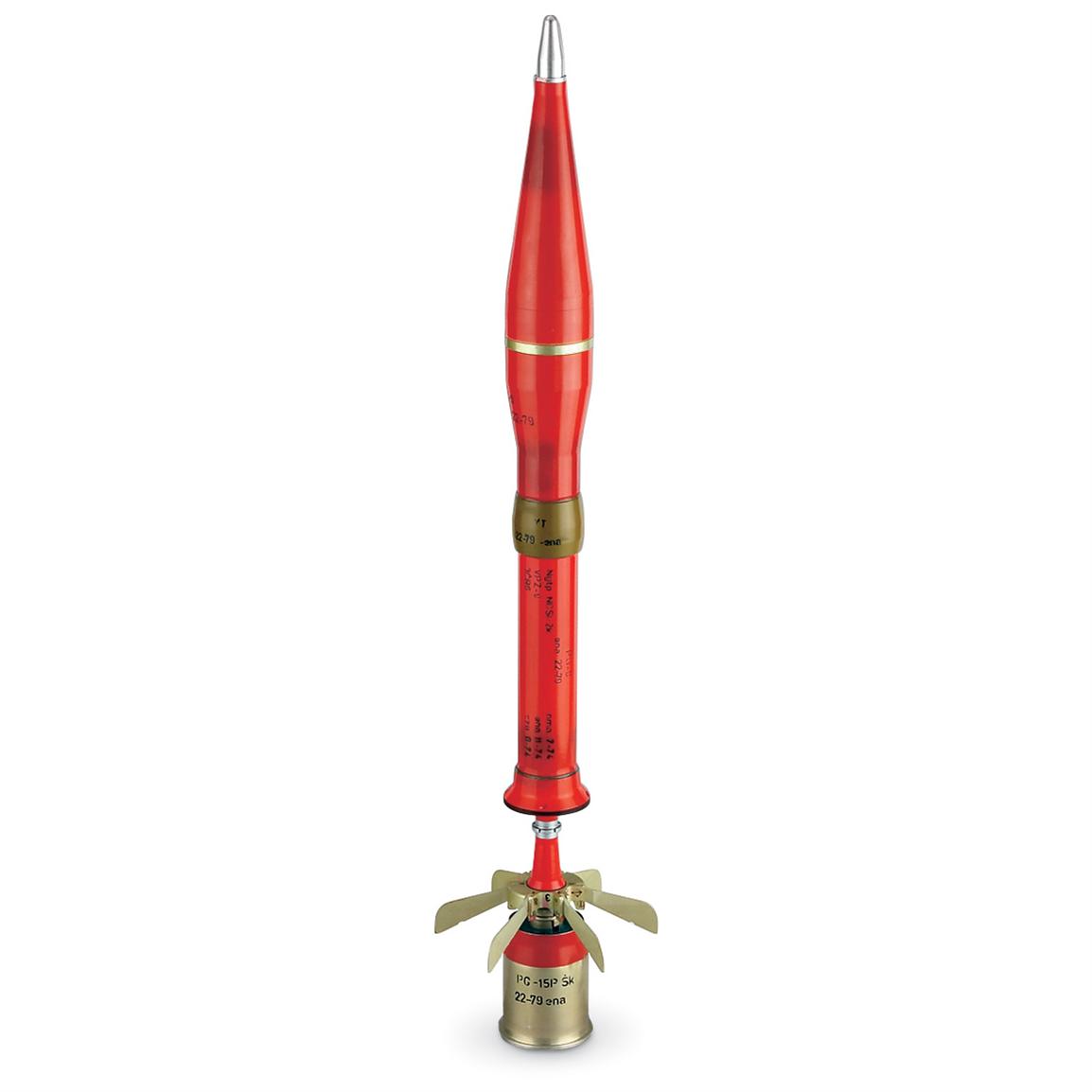 Inert Czech Military PG - 15 Rocket, Red - 134088, Dummy Rounds ...