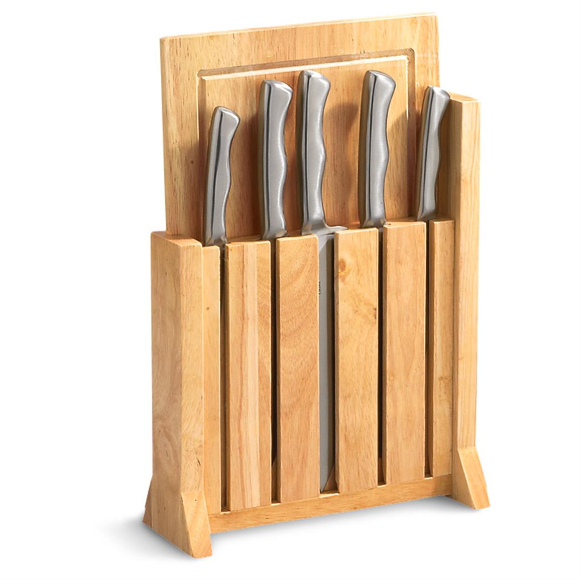 5 Pc. Knife Set with Block / Cutting Board 134837, Kitchen Knives