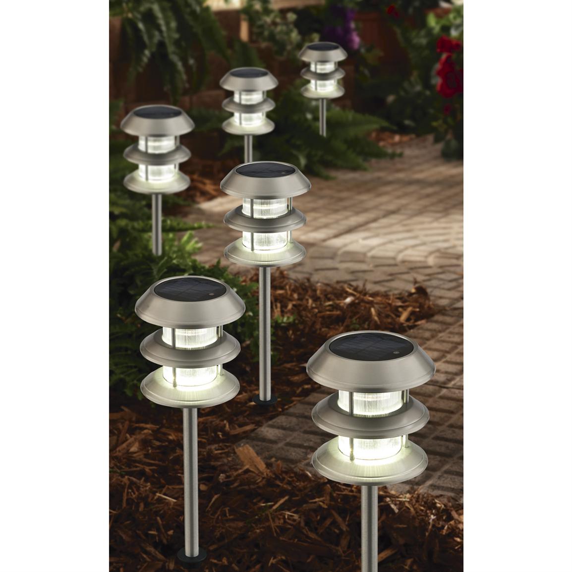 Six 3 - tier Solar Lights, Aluminum - 134862, Solar & Outdoor Lighting ...