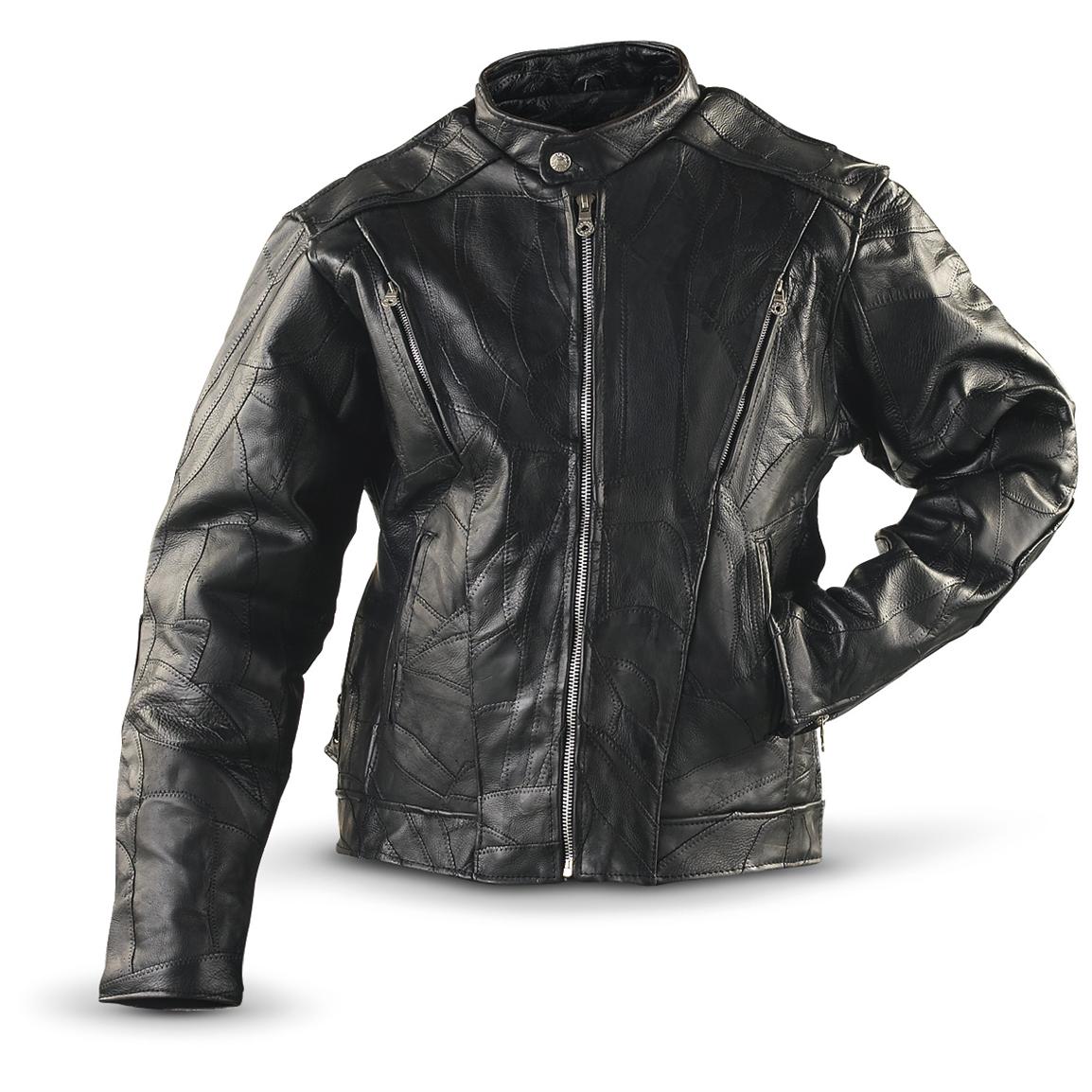 Diamond Plate® Buffalo Leather Cycle Jacket, Black - 135186, Insulated