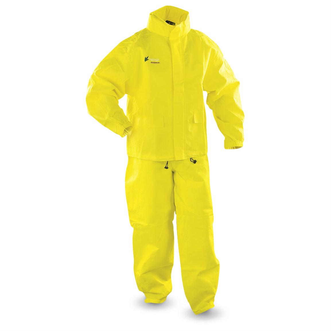 Combinaison De Pluie Frogg Toggs Ultra Lite 2 Jeunes – Veste + Pantalon Jaune, Taille 4-6