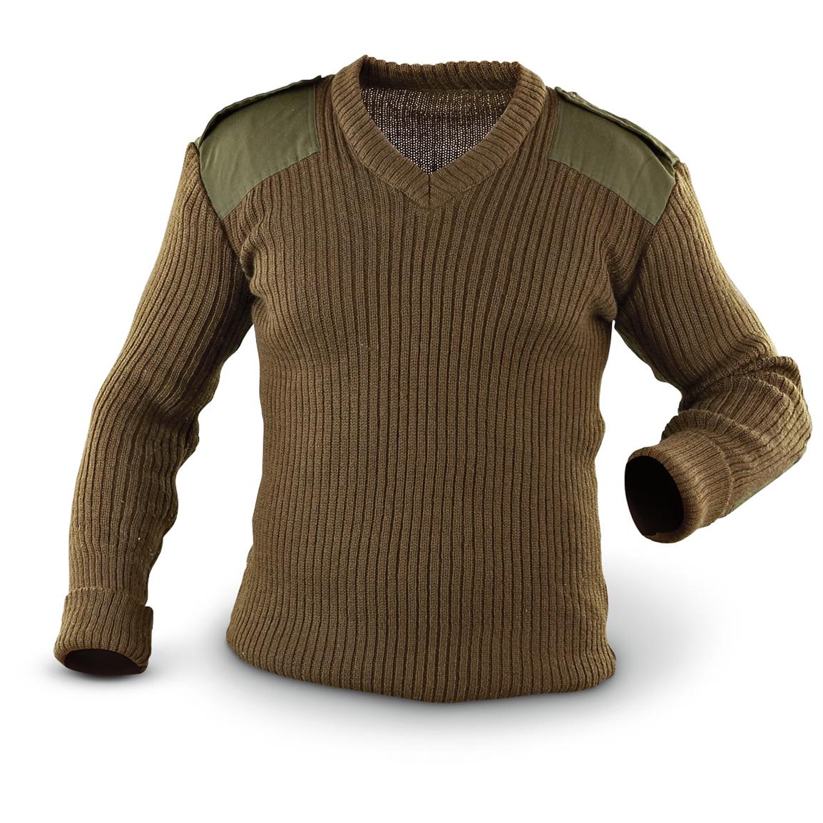 Used Military - issue Israeli Wool Sweater, Olive Drab - 135932, Military & Tactical Shirts at 