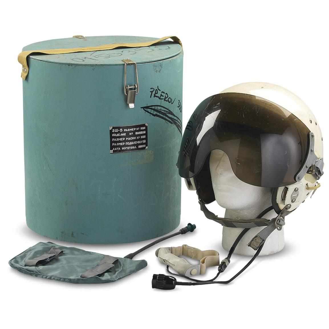 Used Russian ZSh 5 Helmet with Visor and Mic 136745, Helmets