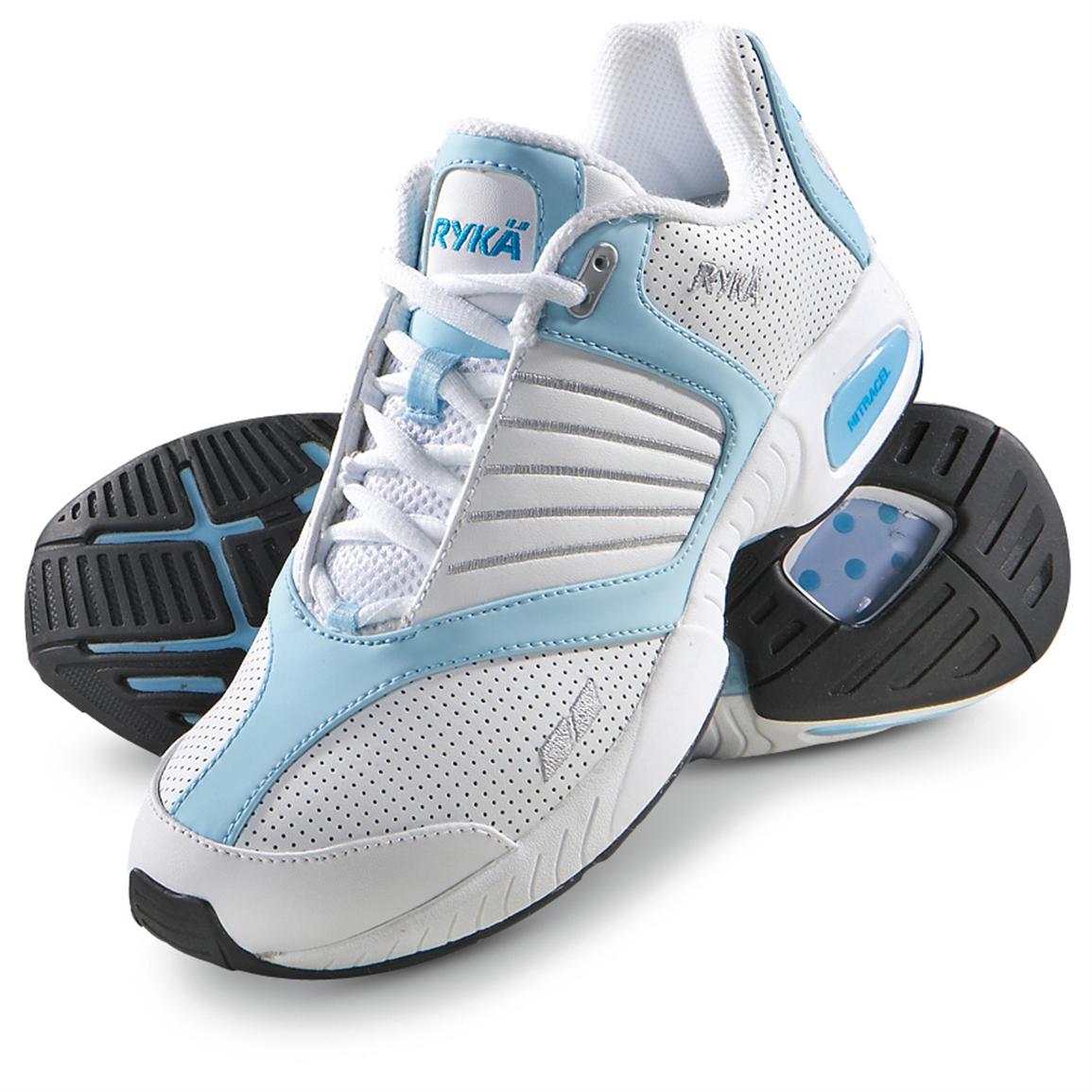 Women's Ryka® Experience Athletic Trainers, White / Light Blue - 136797 ...