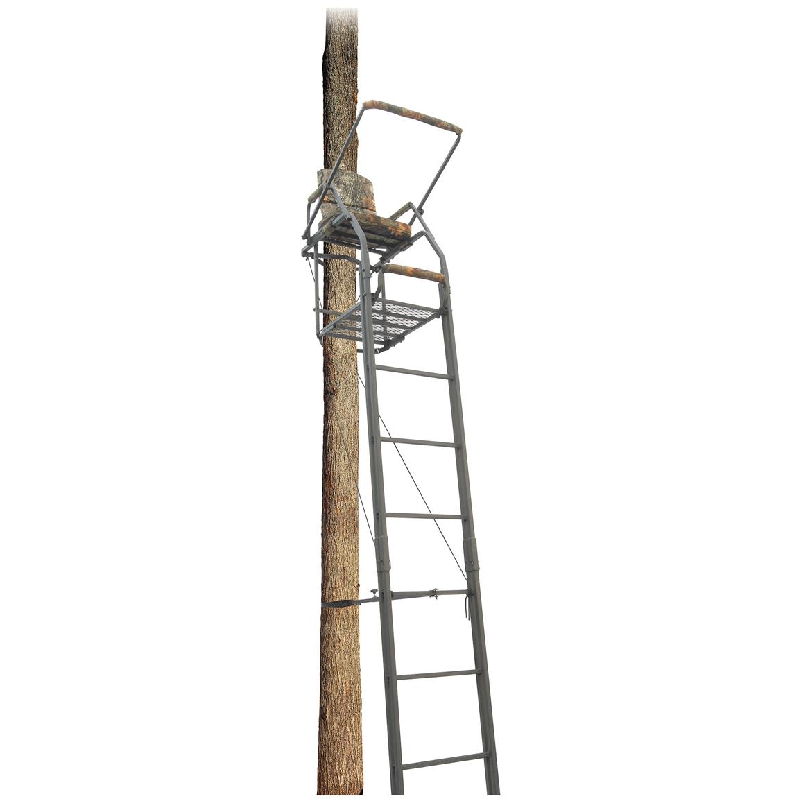 Guide Gear 21 Double Rail Ladder Tree Stand 138113 Ladder Tree   138113 Ts 