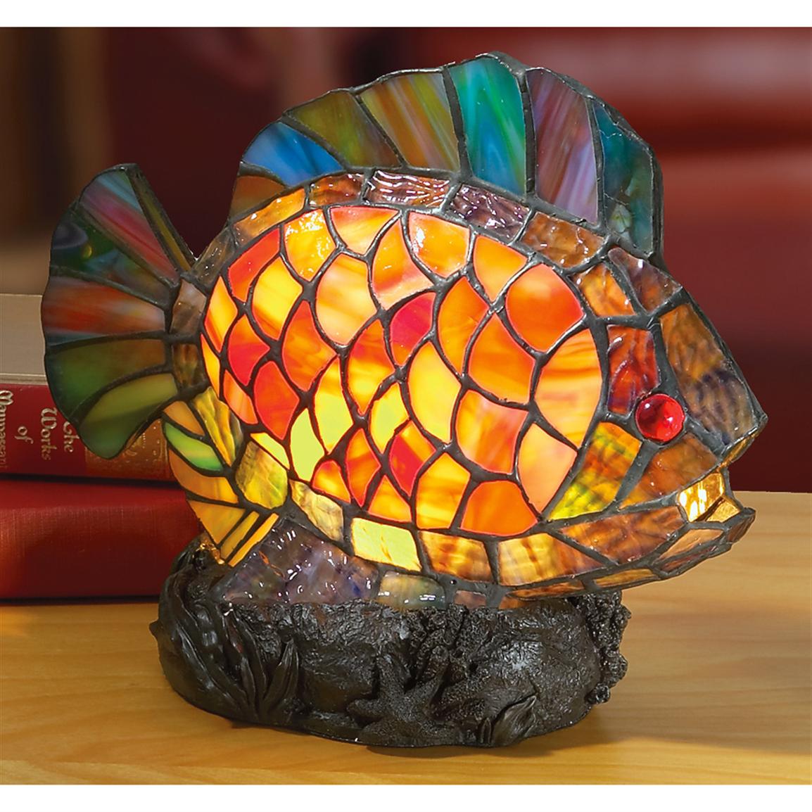 Quoizel® Cut glass Fish Lamp 138288, Lighting at Sportsman's Guide