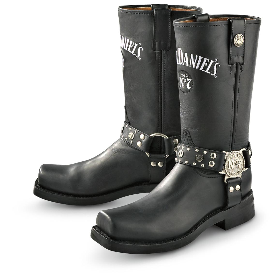 Men's Jack Daniel's® White Striped Harness Boots, Black - 138742 ...