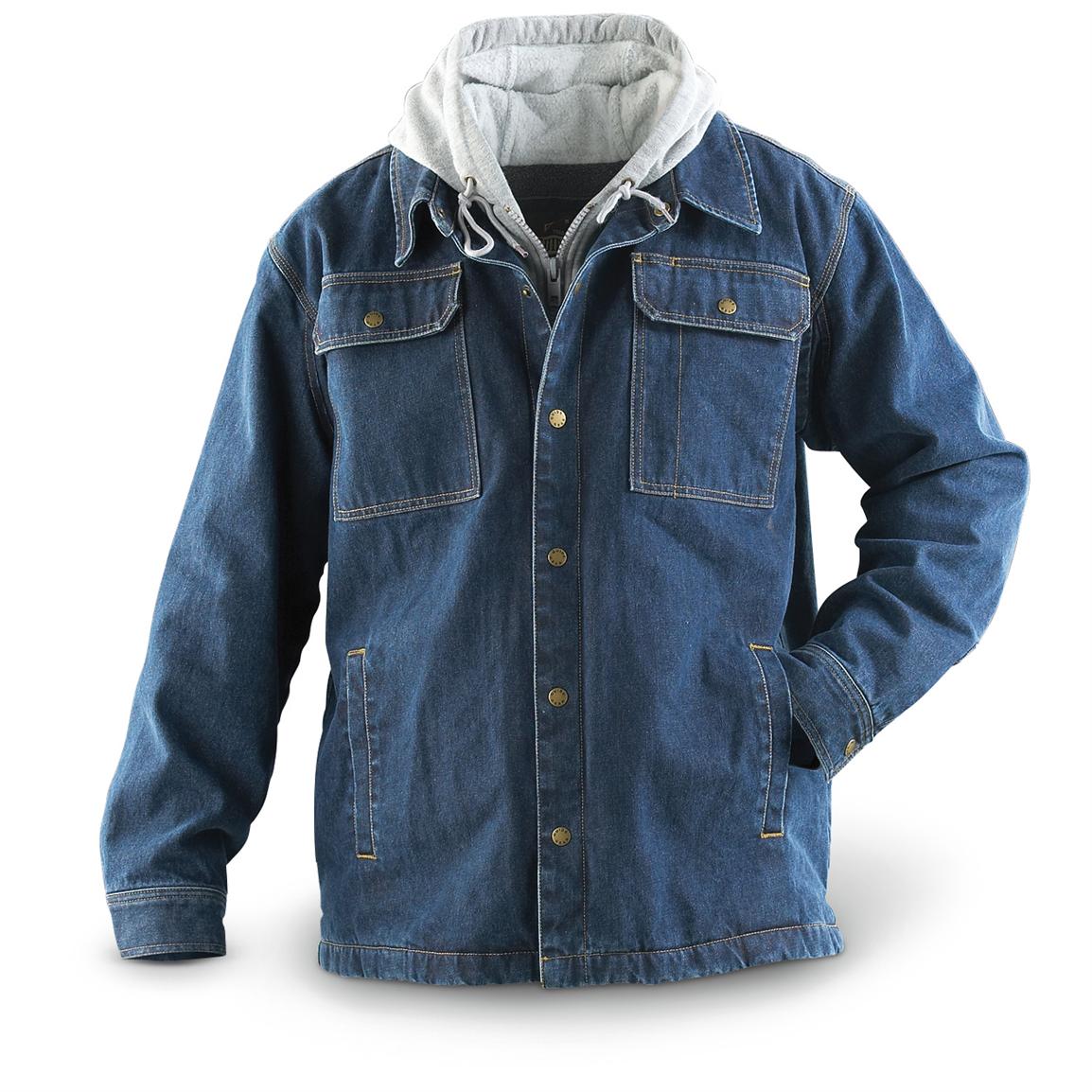 Guide Gear® Fleece - lined Denim Jacket - 139225, Insulated Jackets ...
