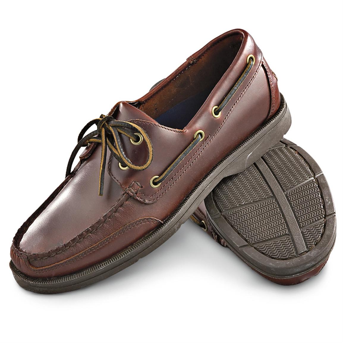 Men's Rockport® Boat Shoes, Red Brown - 139416, Boat & Water Shoes at ...