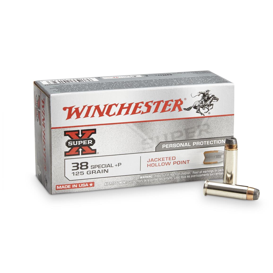 Sueño abuela Oriental Winchester, Super-X Handgun, .38 Special (+P), JHP, 125 Grain, 50 Rounds -  13952, .38 Special Ammo at Sportsman's Guide
