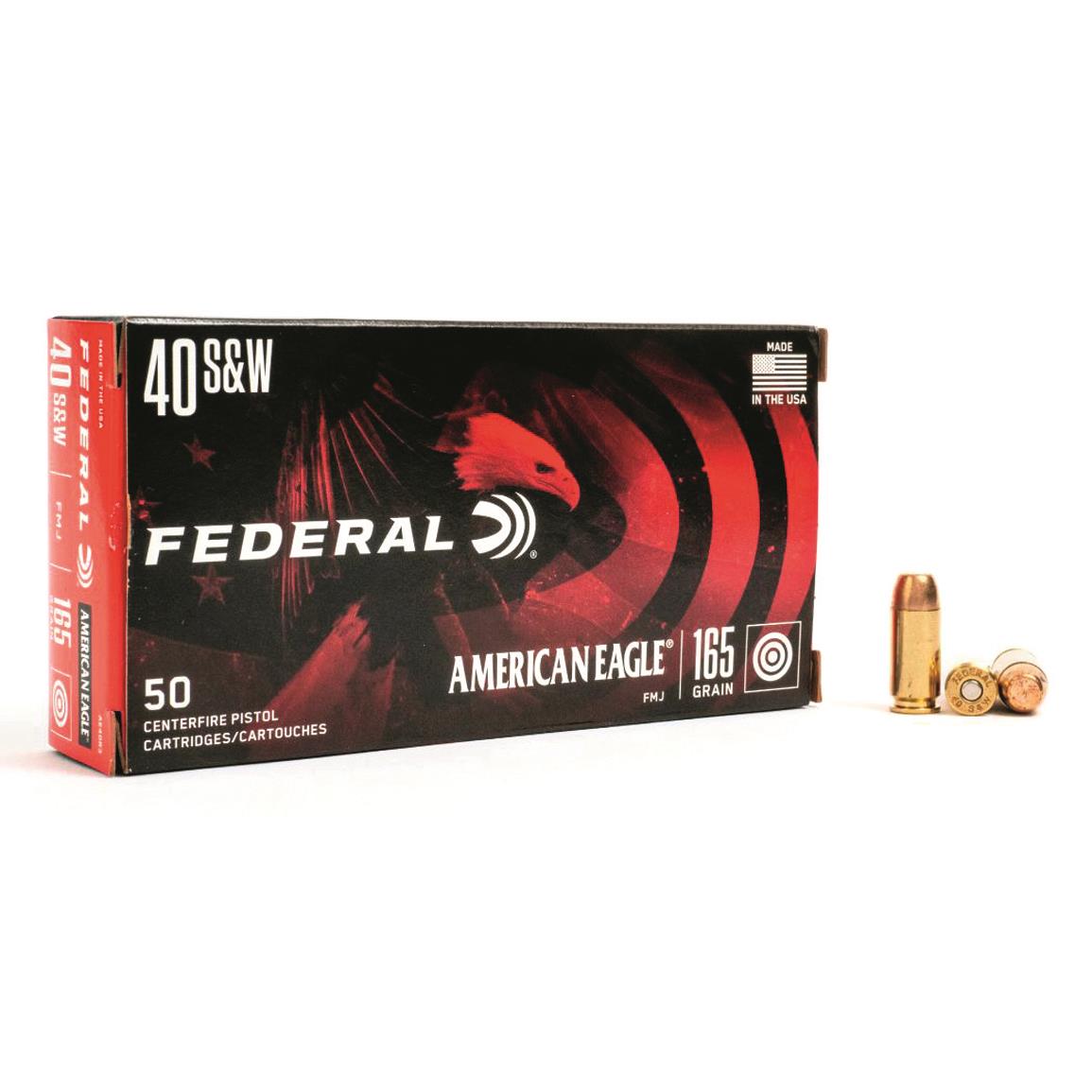 Federal American Eagle, .40 S&W, FMJ, 165 Grain, 500 Rounds