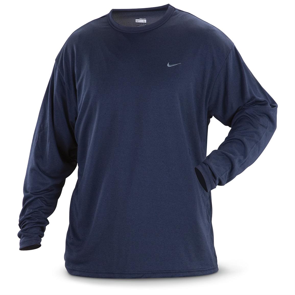 Nike® Dri - FIT Long - sleeved T - shirt - 140080, T-Shirts at ...