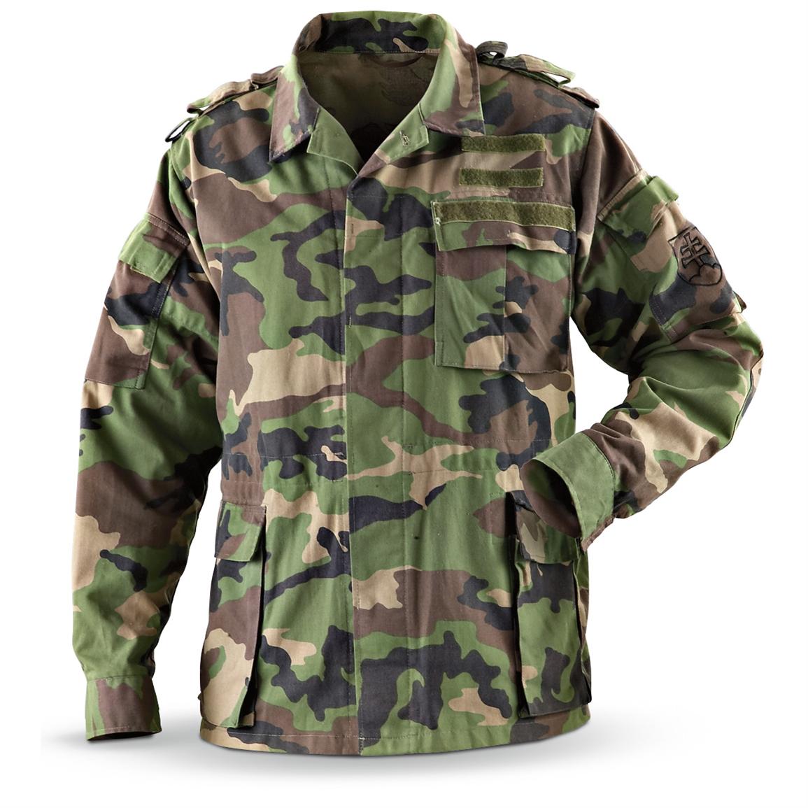 Used Slovakian Military Jacket, Camo Pattern - 140099, Uninsulated ...