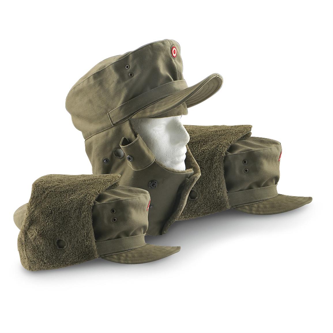 3 Pk Used Austrian Winter Caps Olive Drab 140435 Hats And Caps At