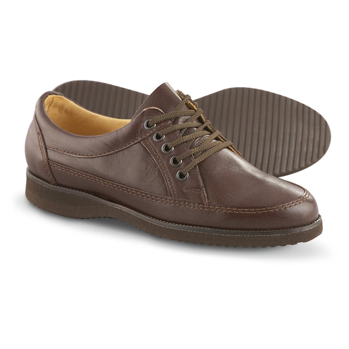 Men's New Czech Leather Work Shoes, Brown - 140455, Combat & Tactical ...