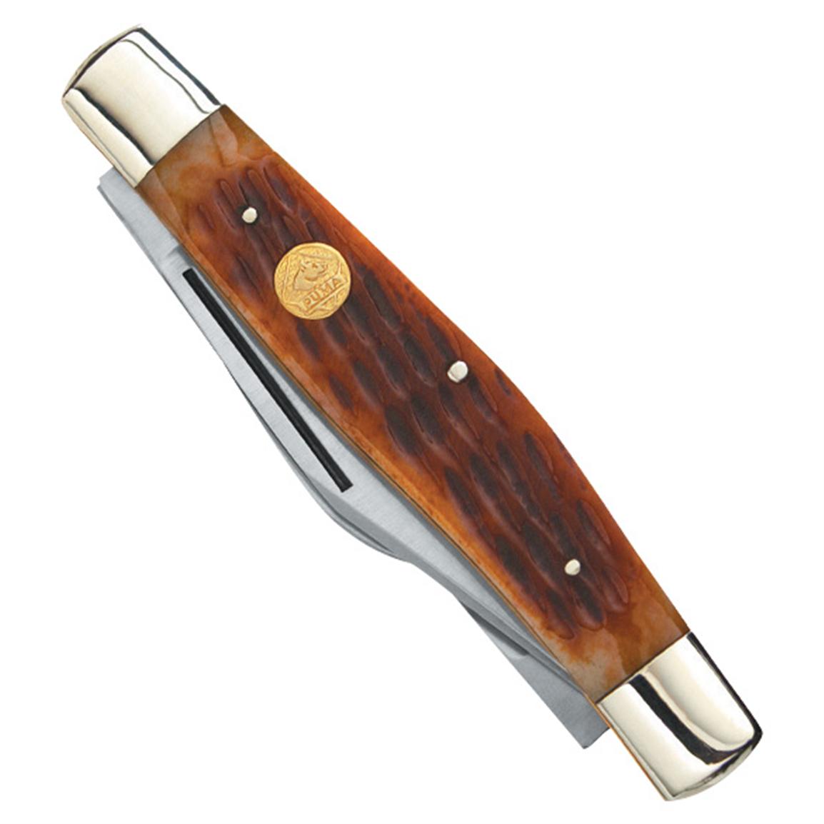 Puma® Stock Knife, Brown Bone Handle 141078, Folding Knives at