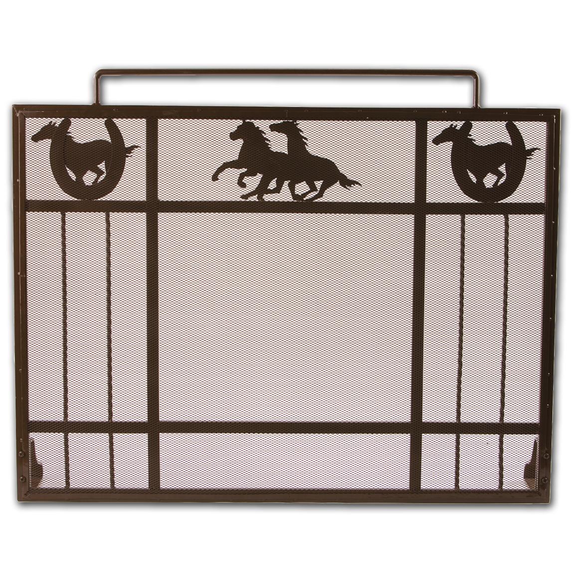 Big Sky Carvers Lucky Horse Fireplace Screen 141229 Fireplaces At Big Sky Carvers Lucky Horse Fireplace Screen