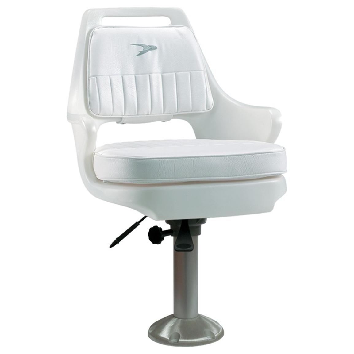 Wise® Offshore Pilot Chair with 15" Fixed Pedestal / Mounting Plate / Seat Slider / Seat Swivel