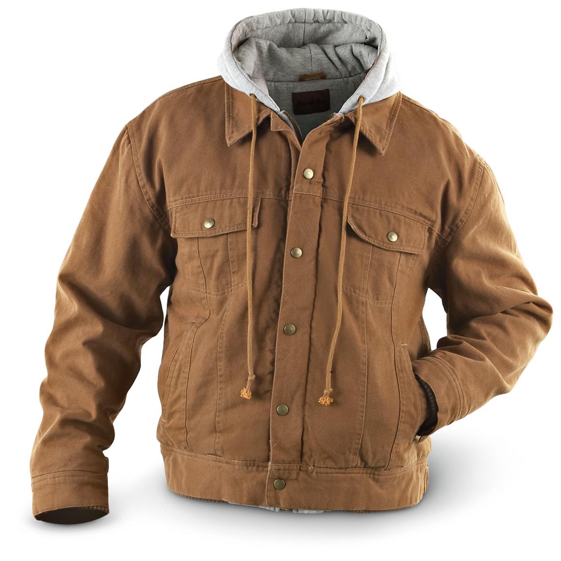 brown jacket with hood