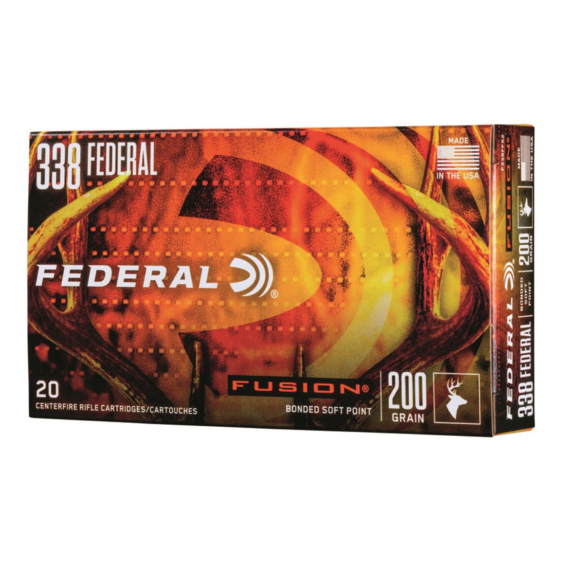 Federal Fusion, .338 Federal, SP, 200 Grain, 20 Rounds
