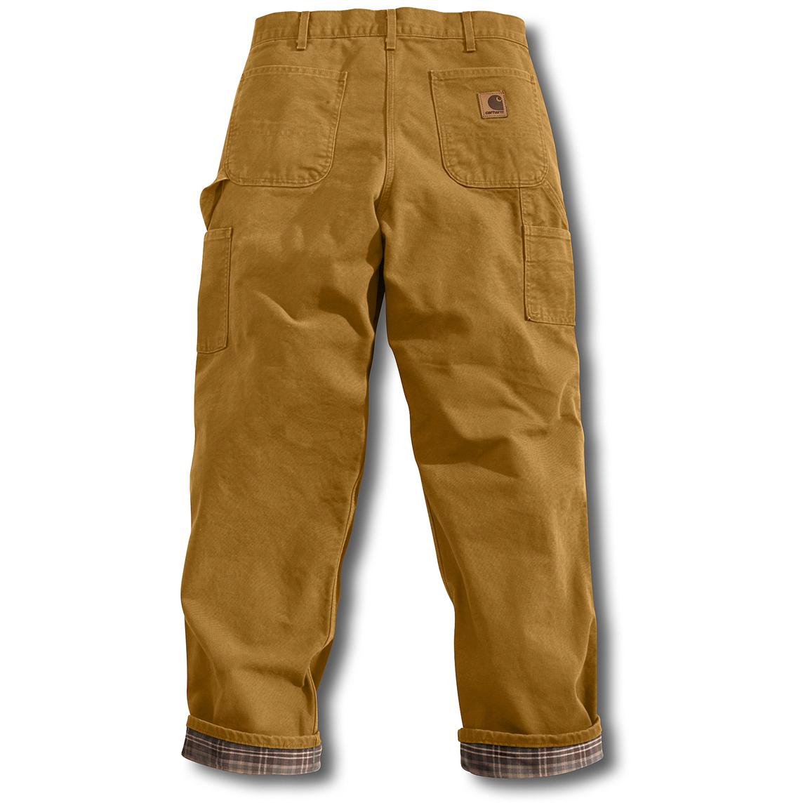 Carhartt Flannel Lined Duck Work Dungarees - 226802, Insulated Pants ...