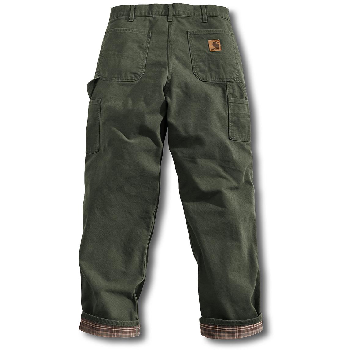 Carhartt Flannel Lined Duck Work Dungarees - 226802, Insulated Pants ...