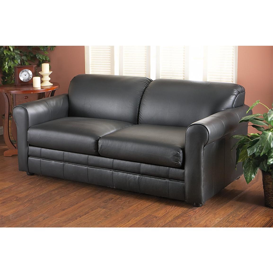 Queen Klaussner® Leather Sleeper Sofa - 142318, Living Room Furniture at Sportsman&#39;s Guide