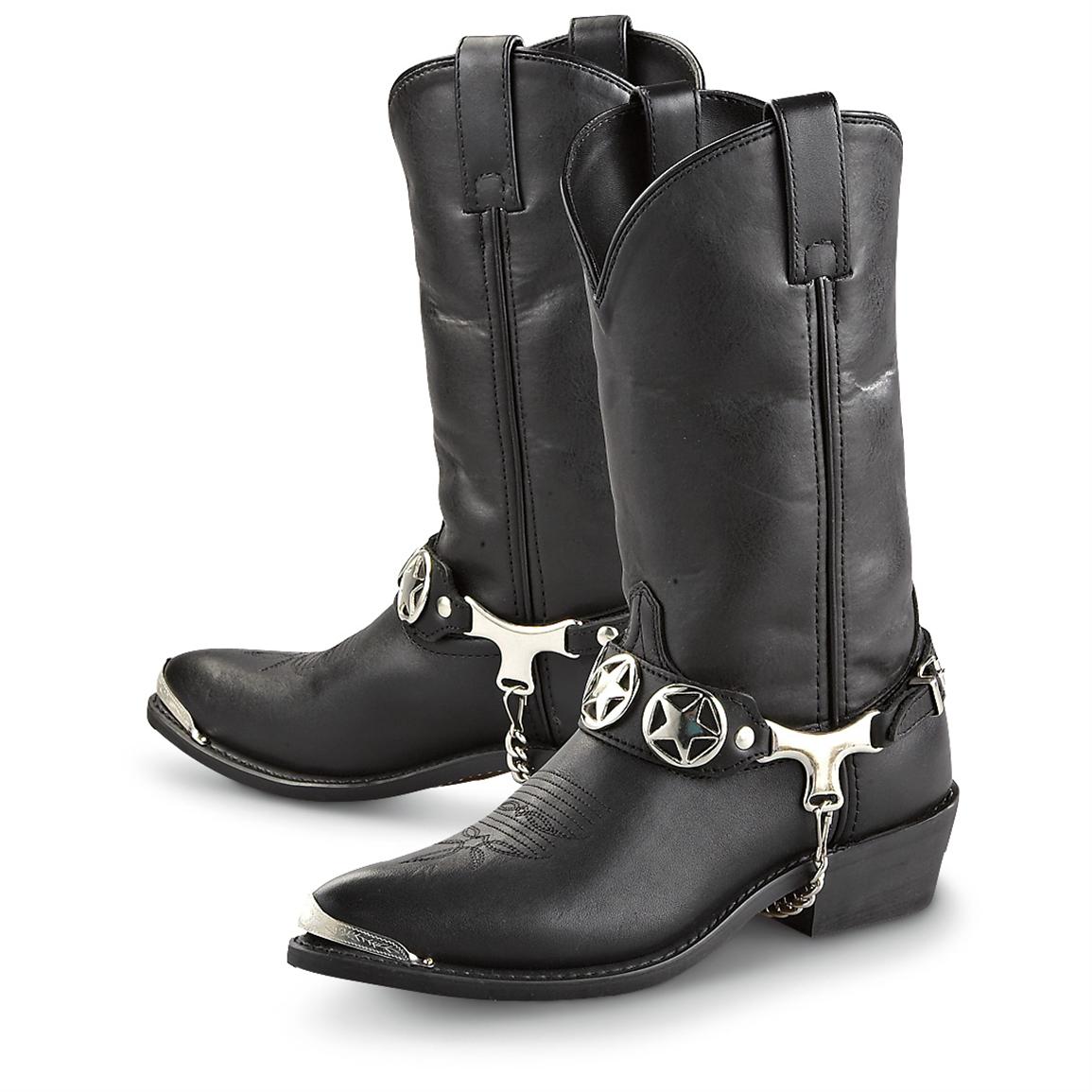 Women's Acme® Texas Star Concho Boots, Black - 142674, Cowboy & Western ...