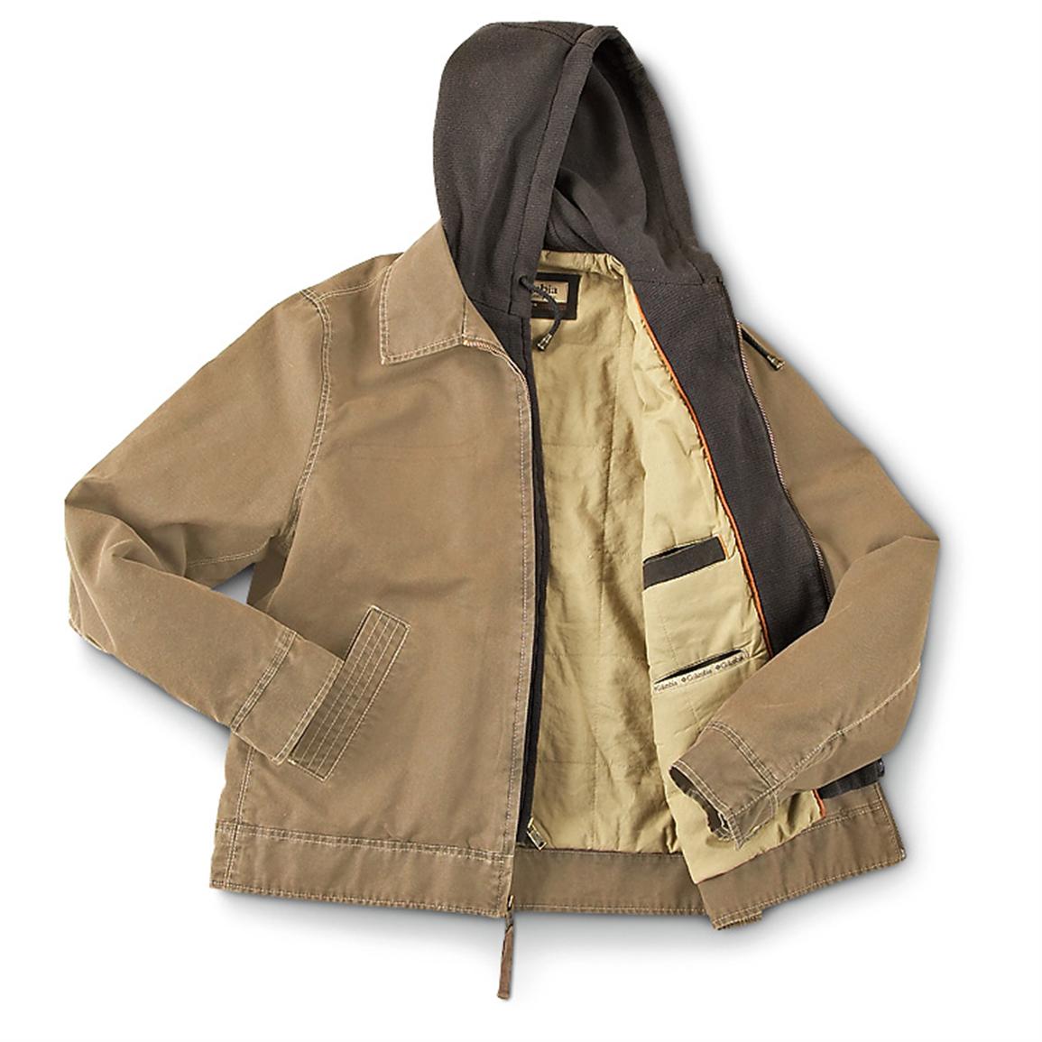 Columbia™ Canvas Hooded Jacket - 143008, Insulated Jackets & Coats at