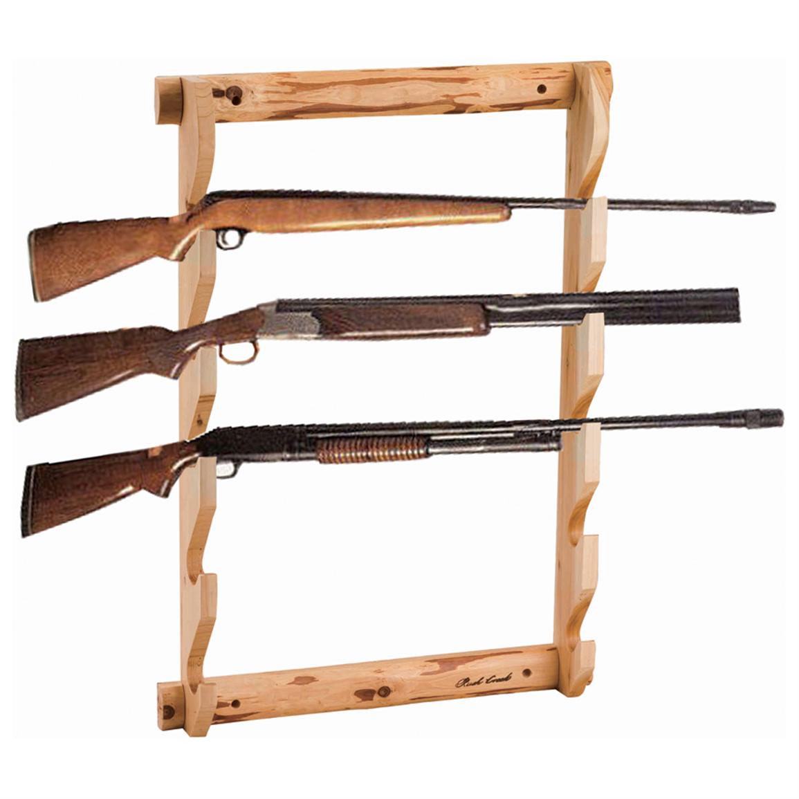 Rush Creek™ Log 5 - Gun Wall Rack - 143363, Gun Cabinets 