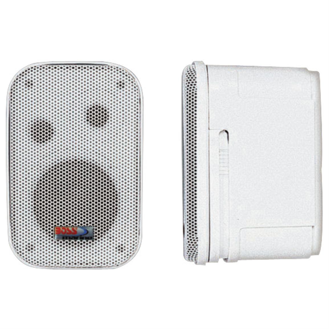 Boss Marine MR10 2 Way Marine Box Speakers, White 144269, Marine