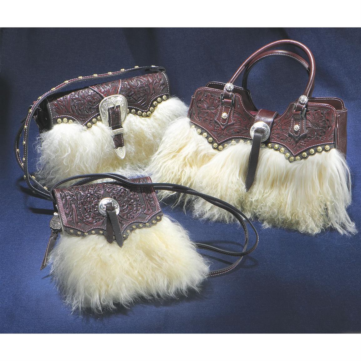 Montana Silversmiths® Wooly & Hand tooled Leather Purse 144272