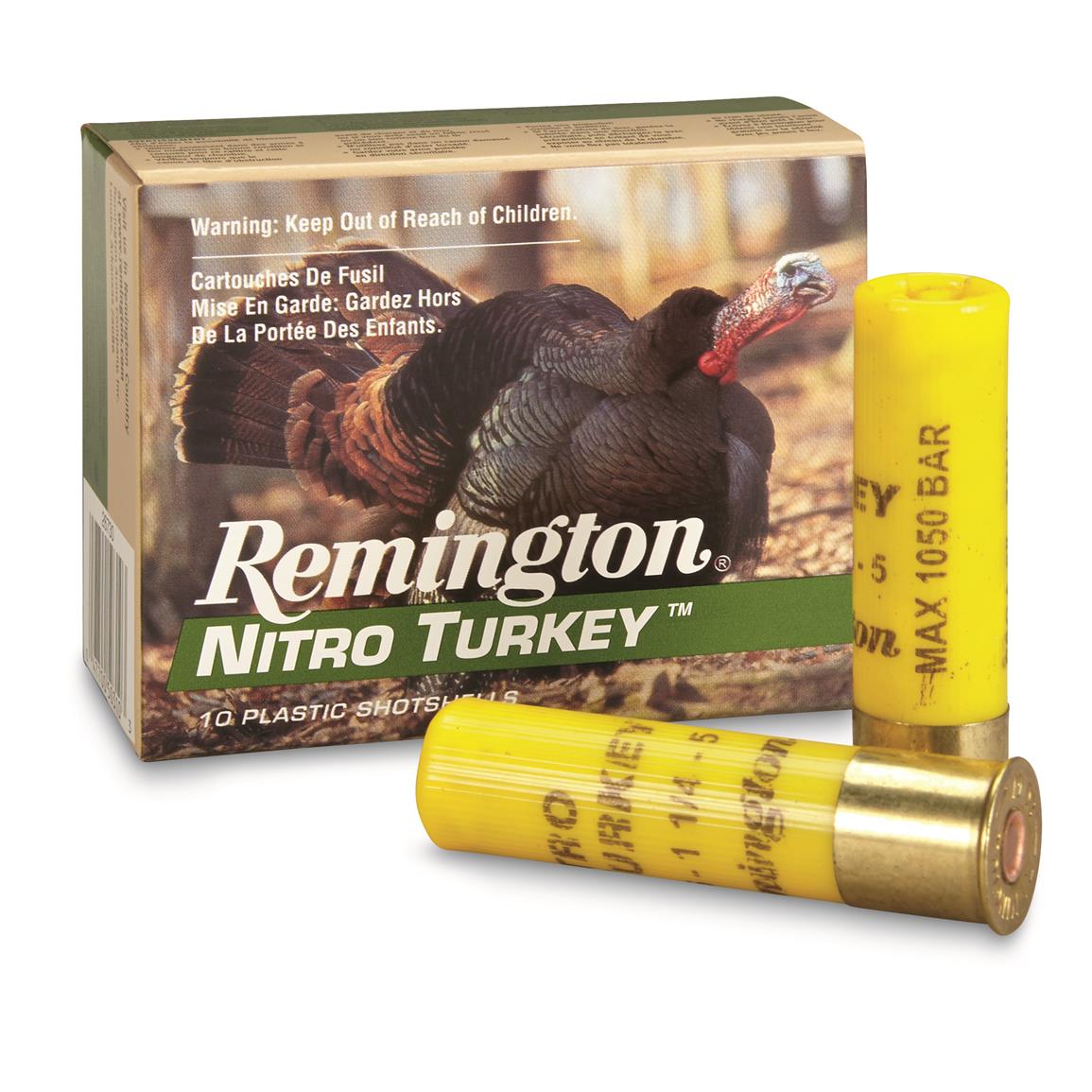 Remington Nitro Turkey, 20 Gauge, Magnum Buffered Turkey Load, 3&quot; Shell, 10 Rounds