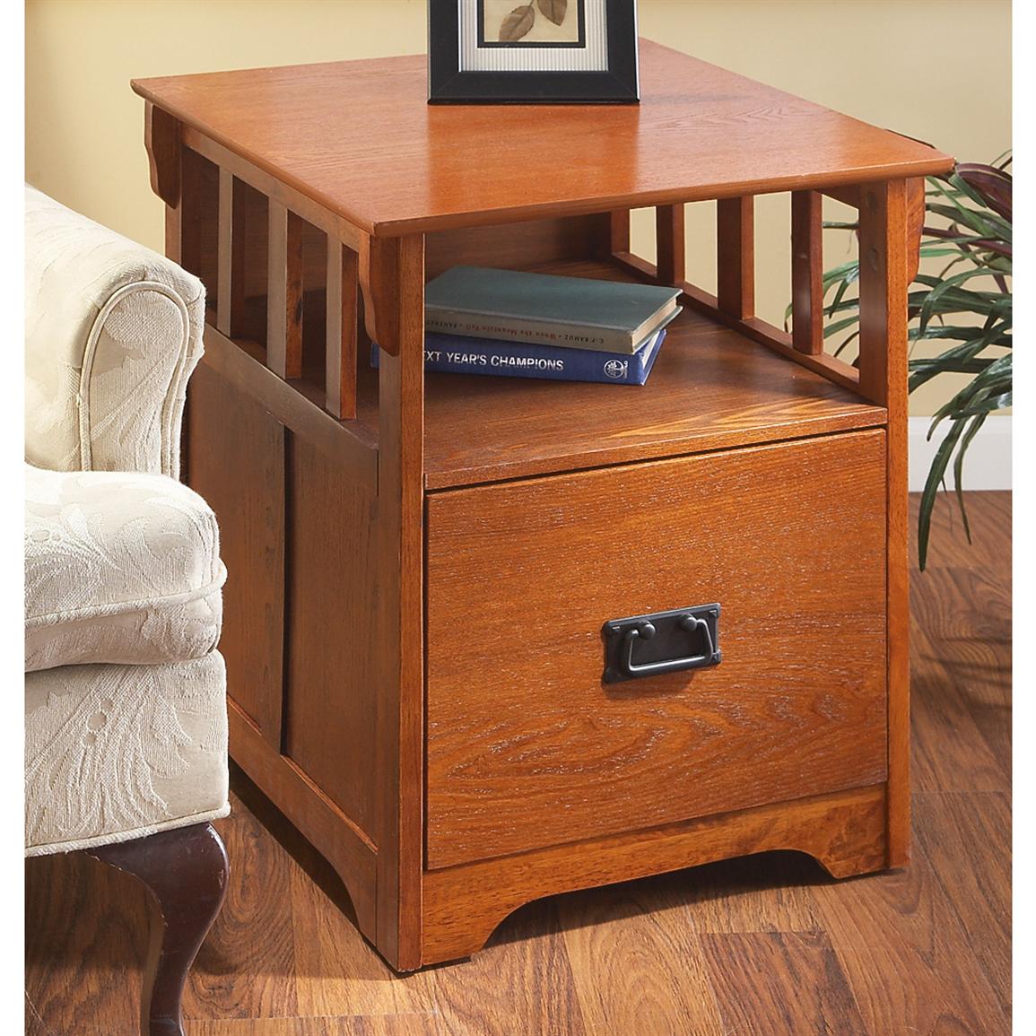 Mission Style End Table File, End Table File Cabinet