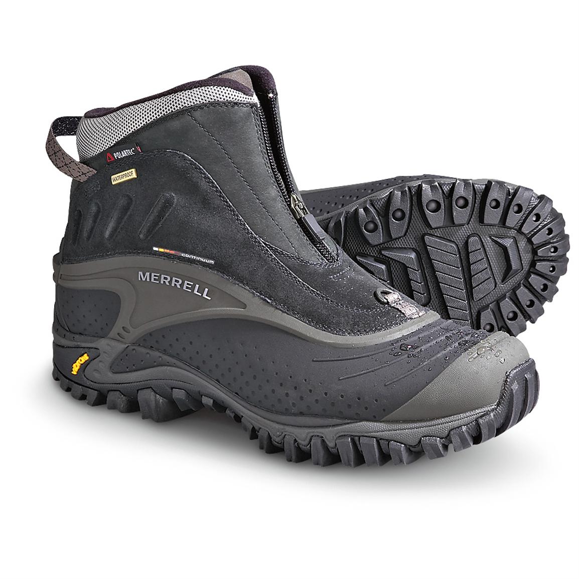 Men's Merrell® Waterproof Snowmotion 6" Boots, Black / Red 146829, Winter & Snow Boots at