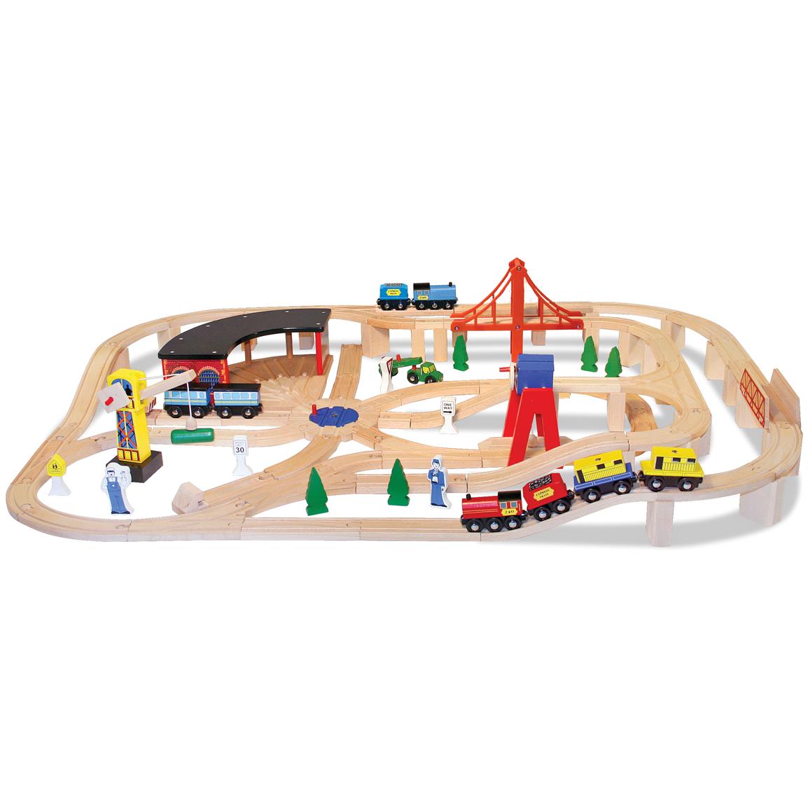 Melissa and DougÂ® Wooden Railway Set - 147119, Toys at 
