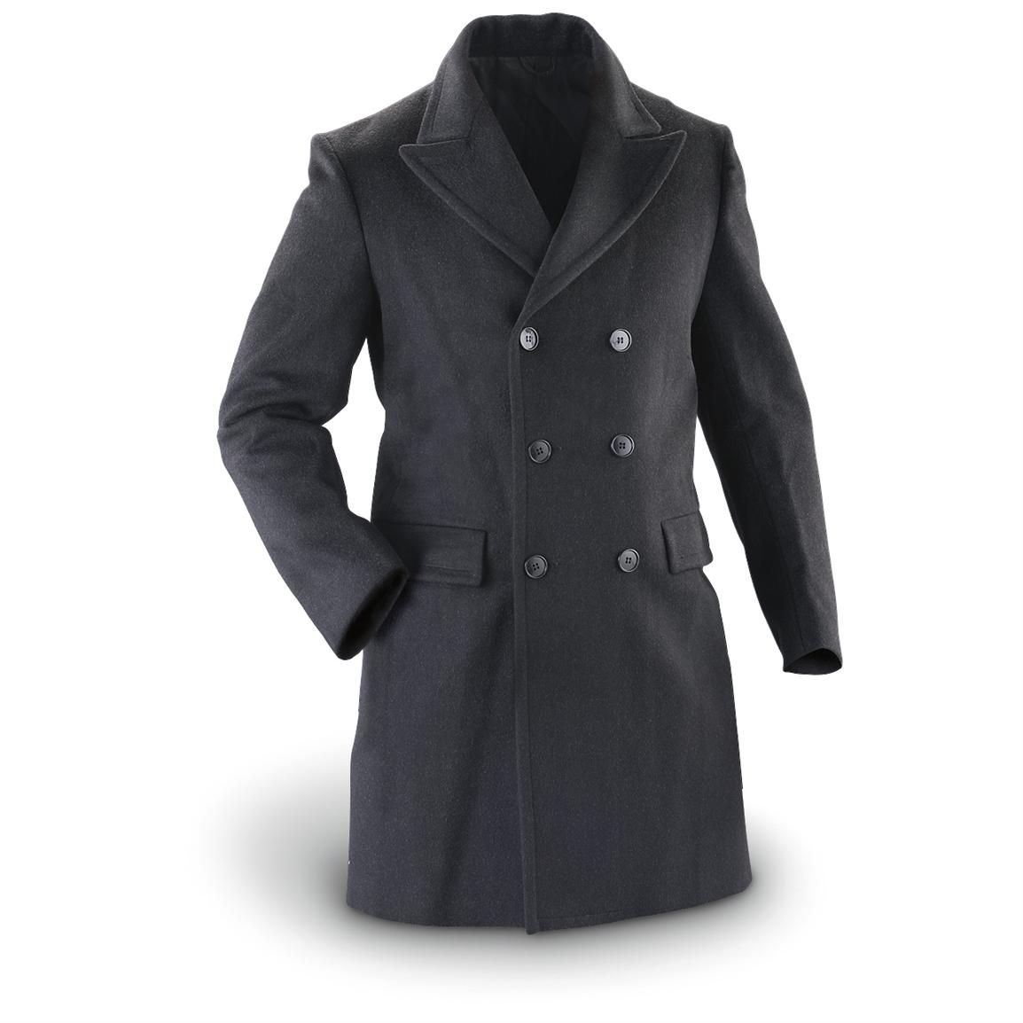 New Italian Navy Coat, Black - 147161, Insulated Jackets & Coats at ...