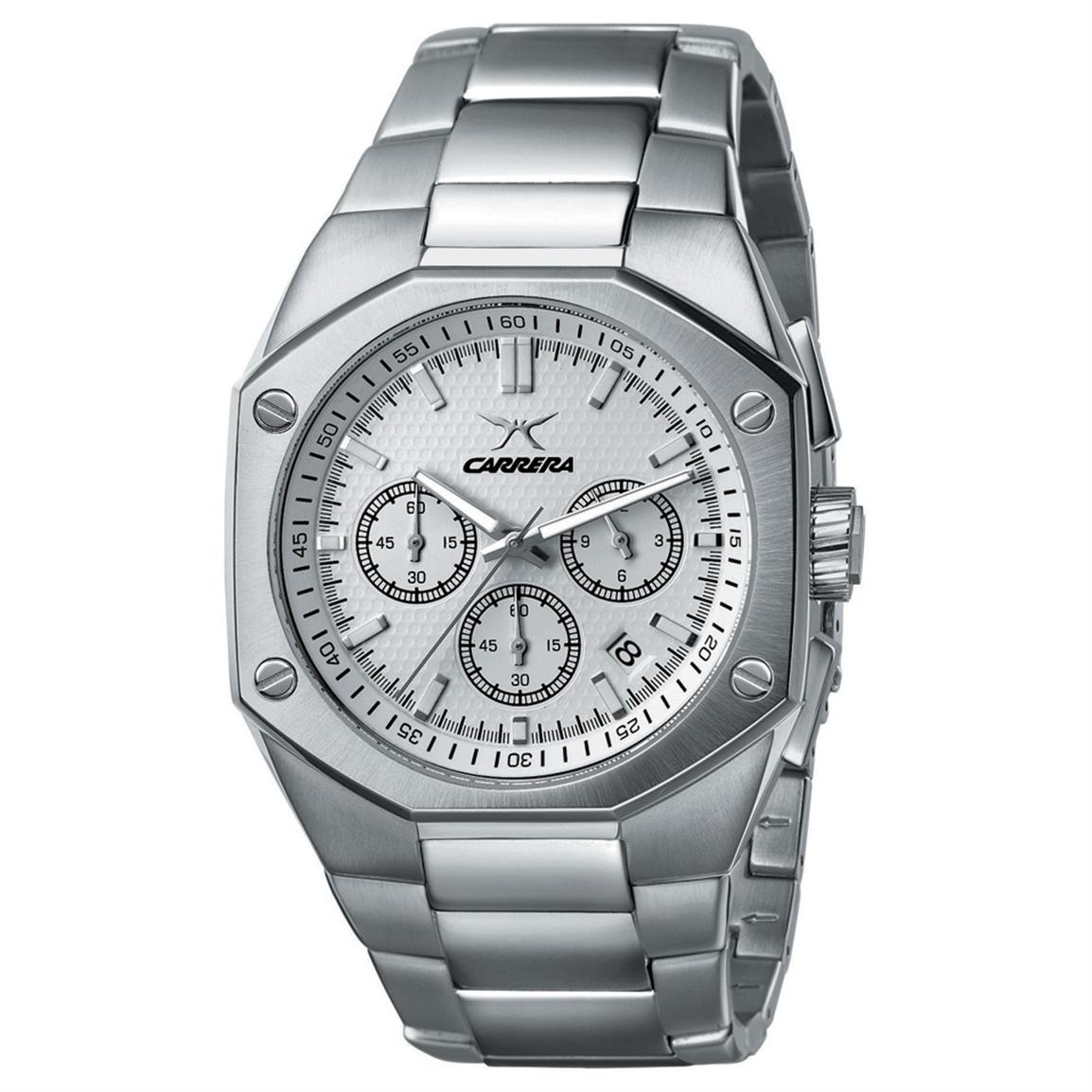 Men's Carrera® Sprint Chronograph Watch, Stainless Steel Band / White ...