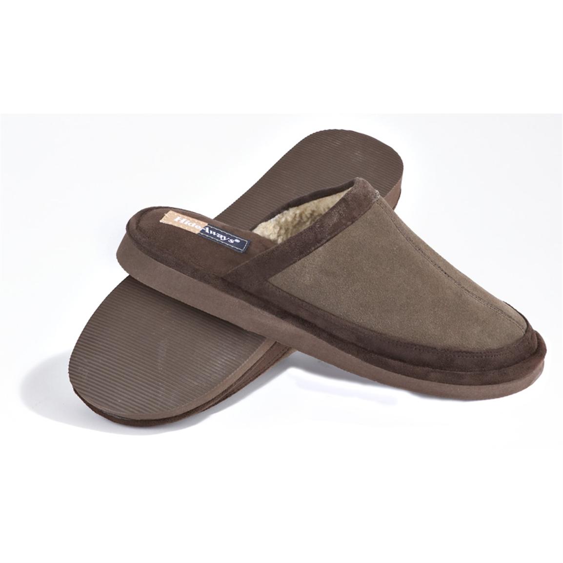 HideAways® by L.B. Evans® Leather Scuff Slippers - 147717, Slippers at ...