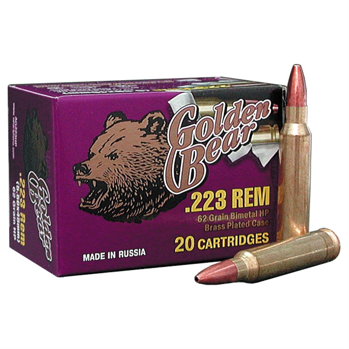 Golden Bear, .223 Remington, HP, 62 Grain, 20 Rounds