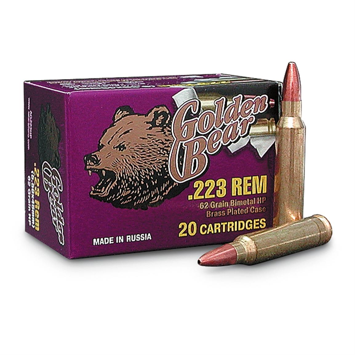 Golden Bear, .223 Remington, HP, 62 Grain, 120 Rounds