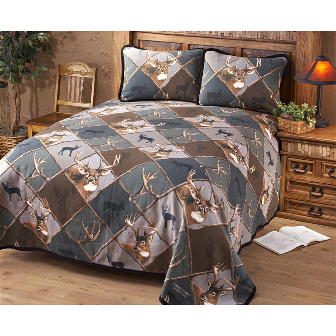 JQ Outdoors® Deer Bedding Set, Camo - 147866, Quilts at 