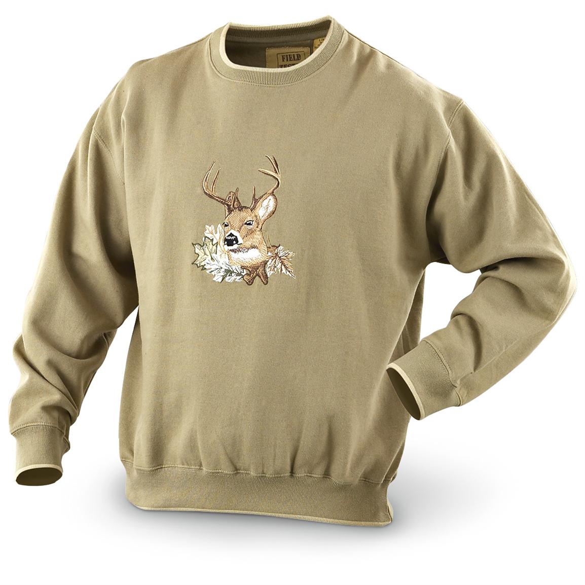 Outdoor LifeÂ® Embroidered Wildlife Sweatshirt - 149378, Sweatshirts