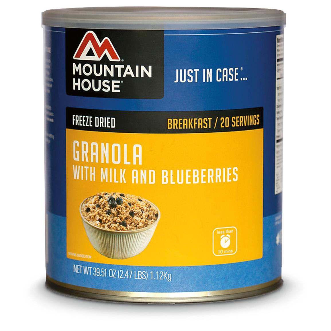 Mountain House Emergency Food Freeze-Dried Blueberry Granola, 20 Servings