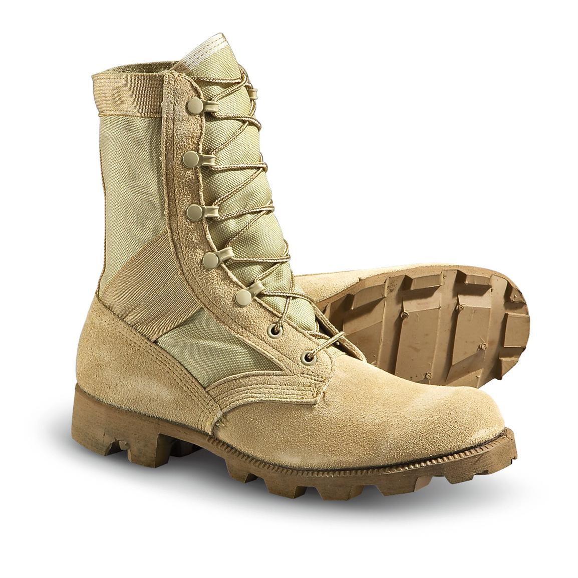 Used U.S. Military Hot Weather Combat Boots, Desert Tan - 149499 ...