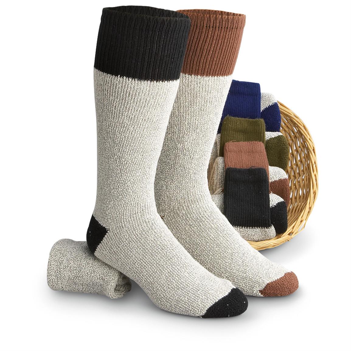 6 Prs. Clear Creek® Natural Cotton Boot Socks - 149561, Socks at ...